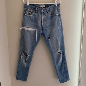 Re/Done heavily distressed ankle crop jeans SZ 29.